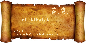 Prindl Nikolett névjegykártya